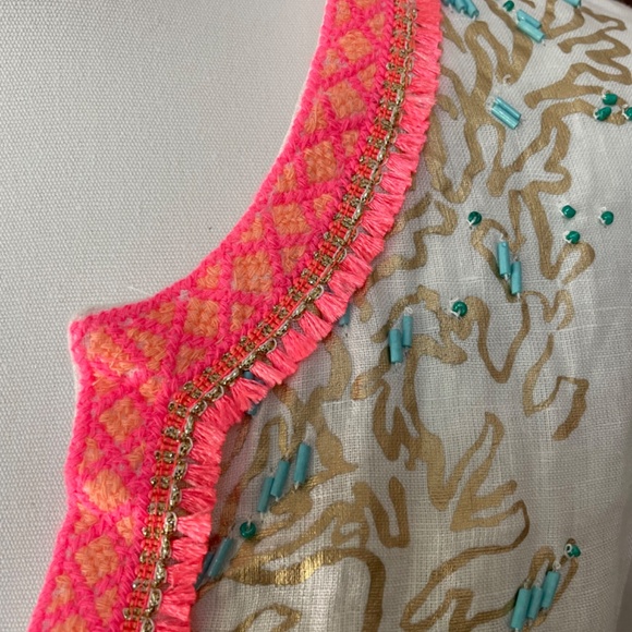 LILLY PULITZER White Linen Tunic NWT - size M - Picture 3 of 9